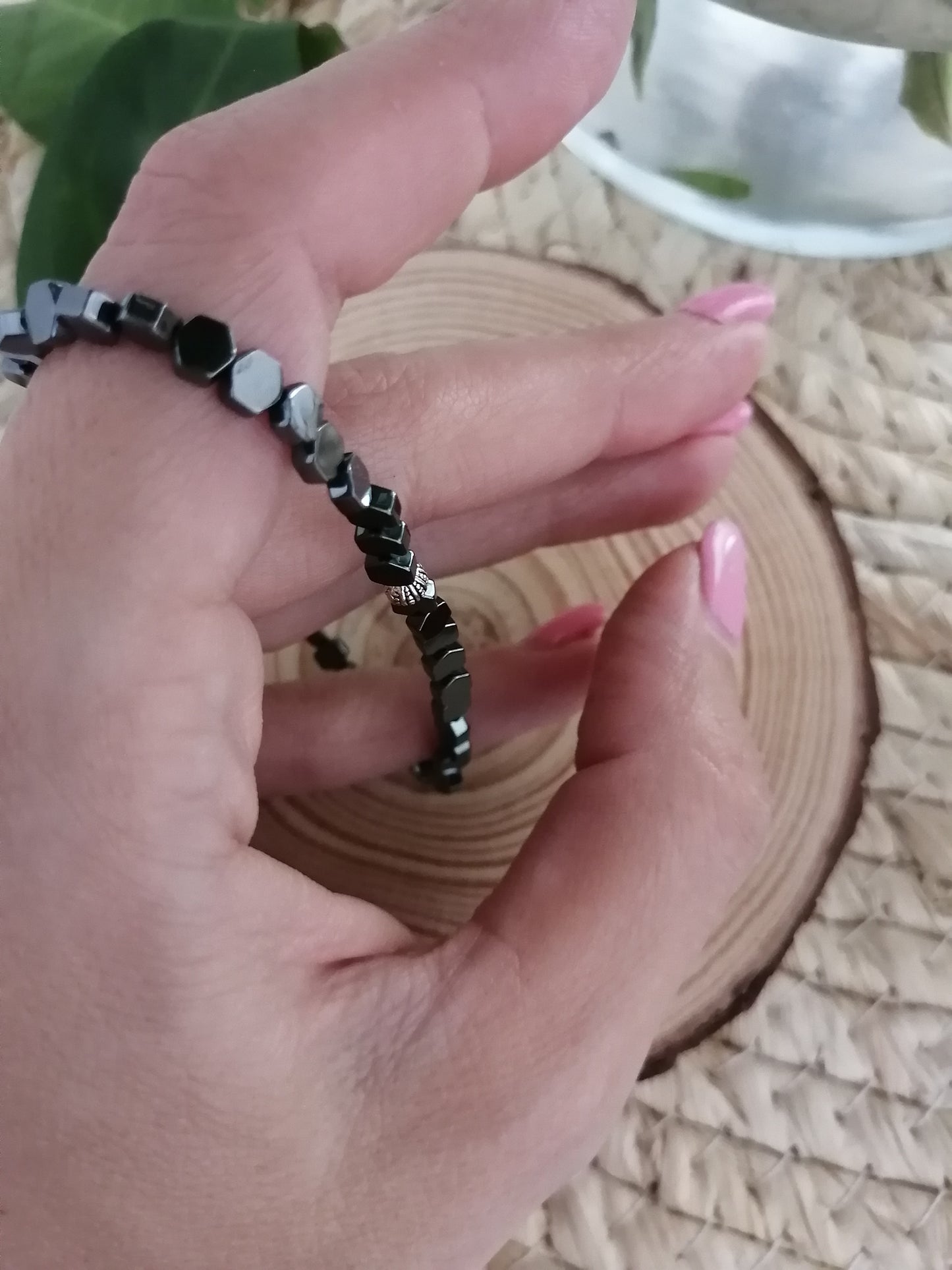 Hematiet hexagon armband