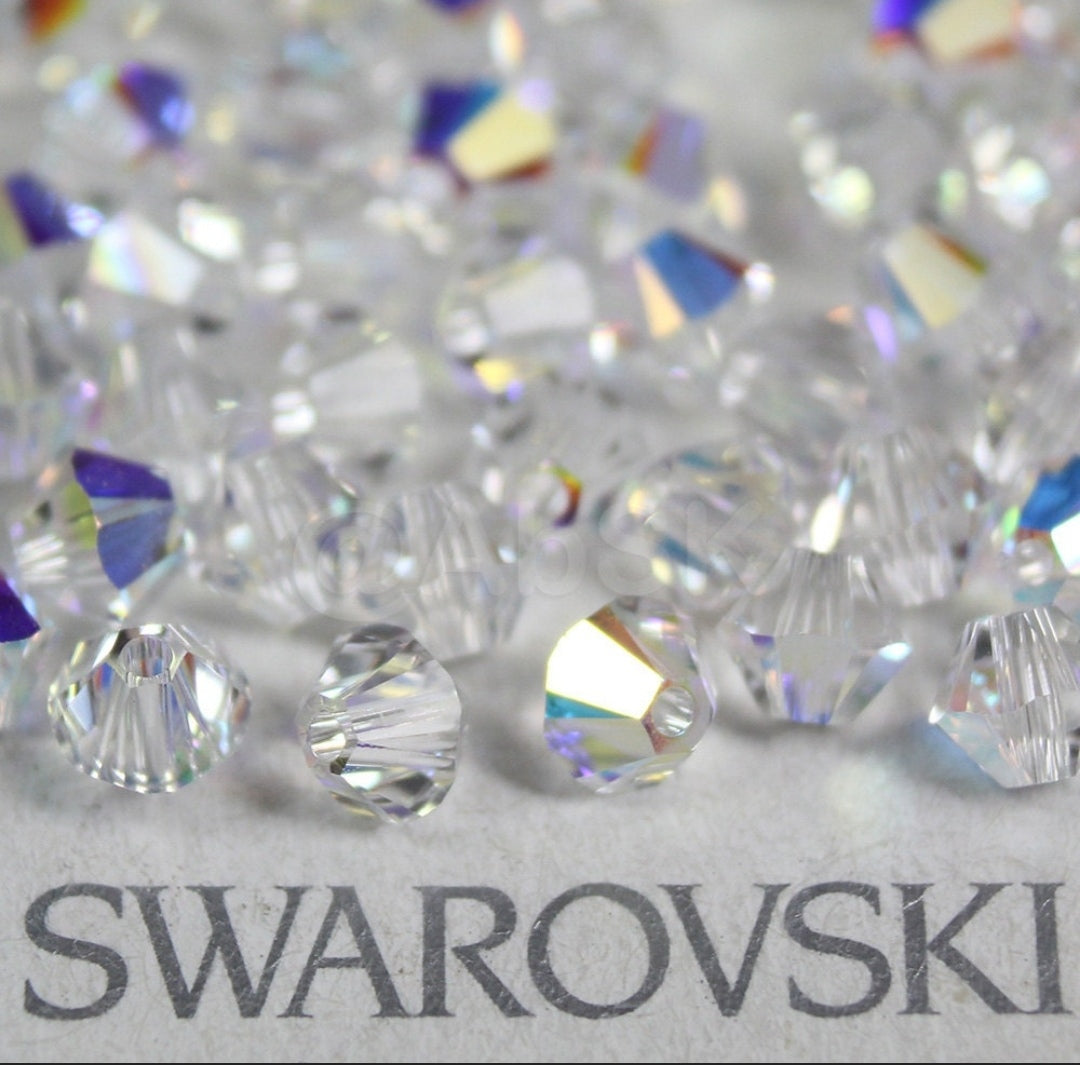 Collier de perles et cristaux Swarovski 6mm